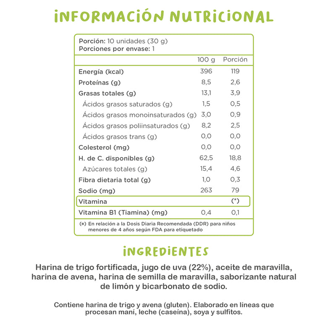 Kuna Foods - Galleta Cookids sabor Limón 30 g 3