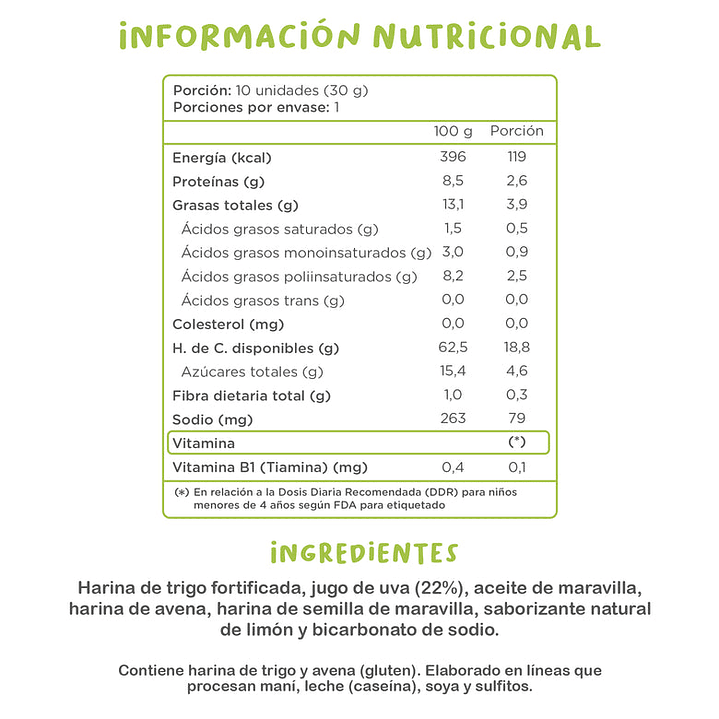 Kuna Foods - Galleta Cookids sabor Limón 30 g 3