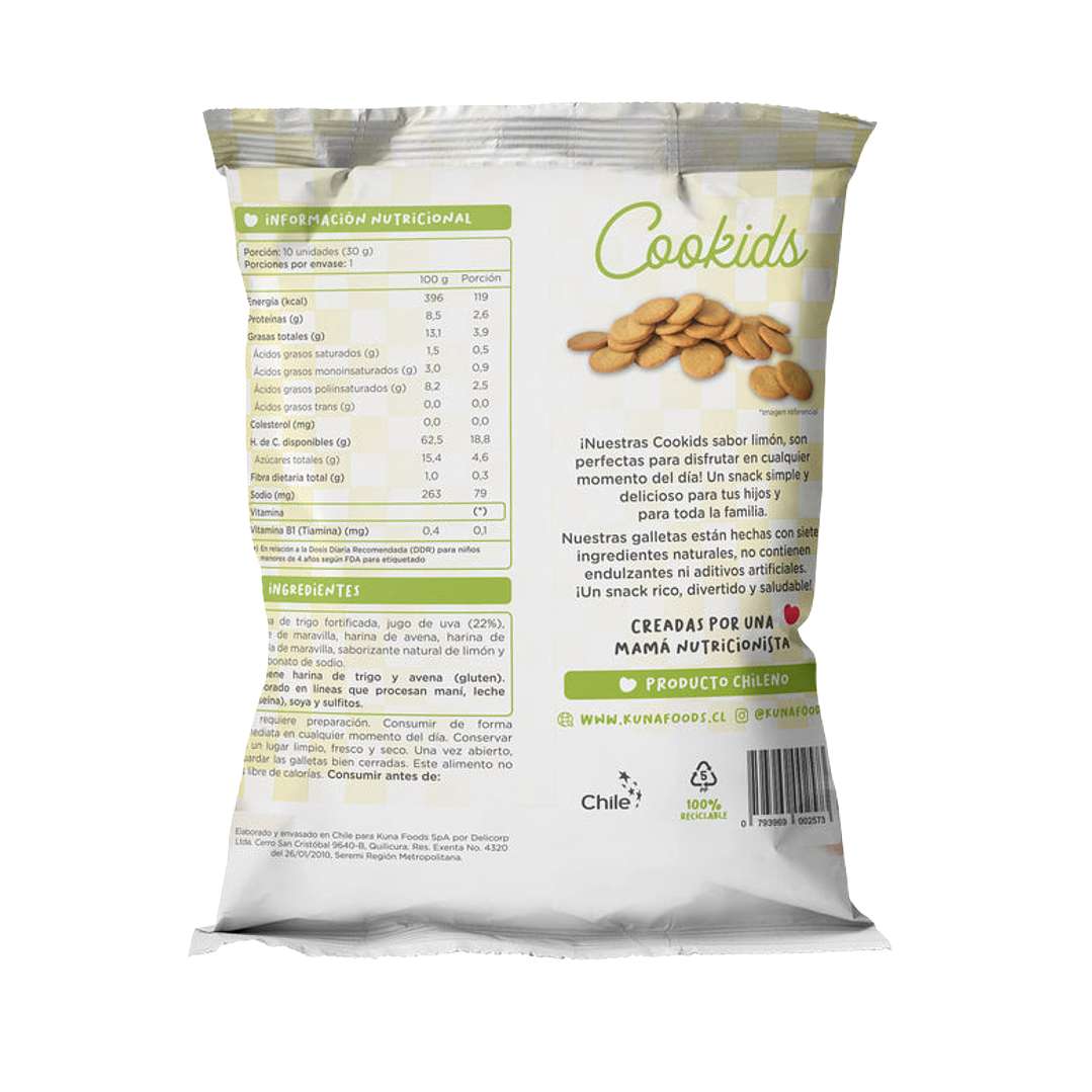 Kuna Foods - Galleta Cookids sabor Limón 30 g 2