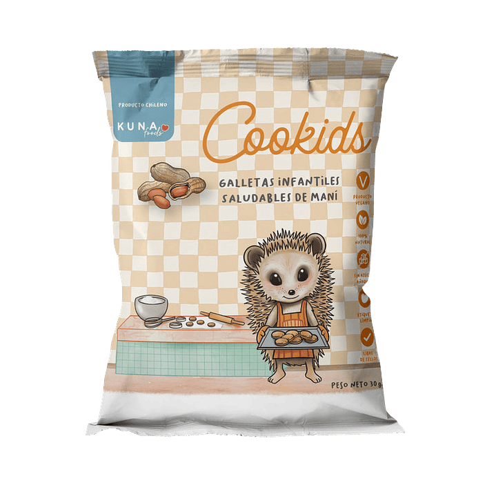 Kuna Foods - Galleta Cookids sabor Maní 30 g 1