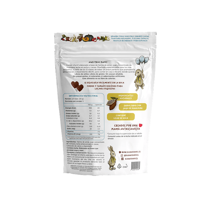 Kuna Foods - Puffs Familiar sabor Cacao 50 g 2