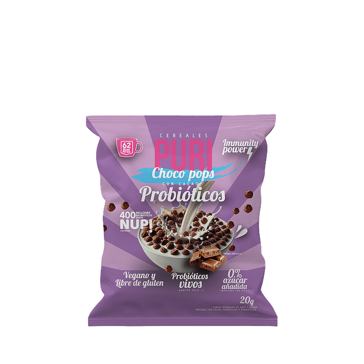 Puri - Cereales Choco Pops con Probióticos Individual 20 g 1