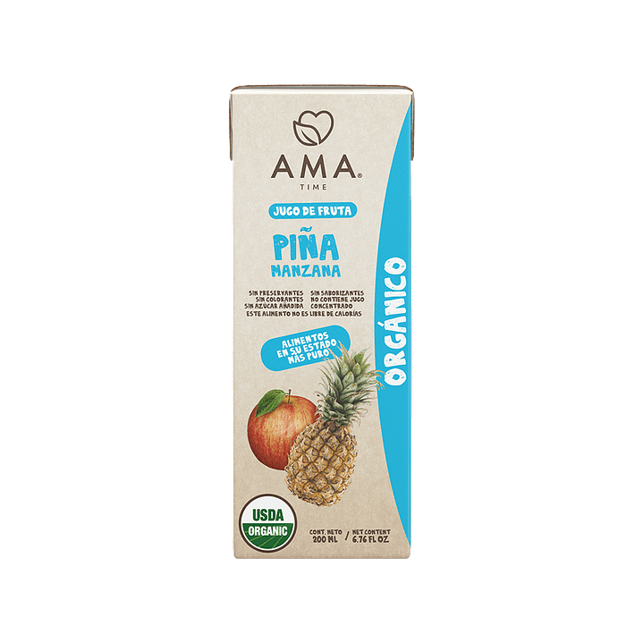 Ama Time - Jugo Piña Manzana 200 ml 1