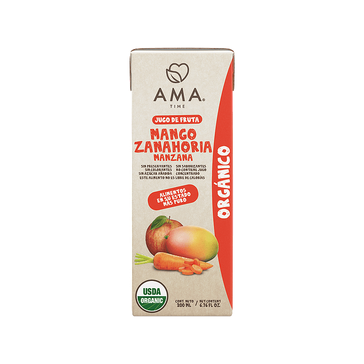 Ama Time - Jugo Mango, Zanahoria y Manzana 200 cc 1