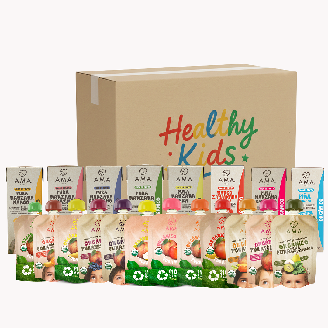 Ama Time - Pack Mix Colación: 10 Jugos + 10 Compotas Surtidas (20 unidades) 1