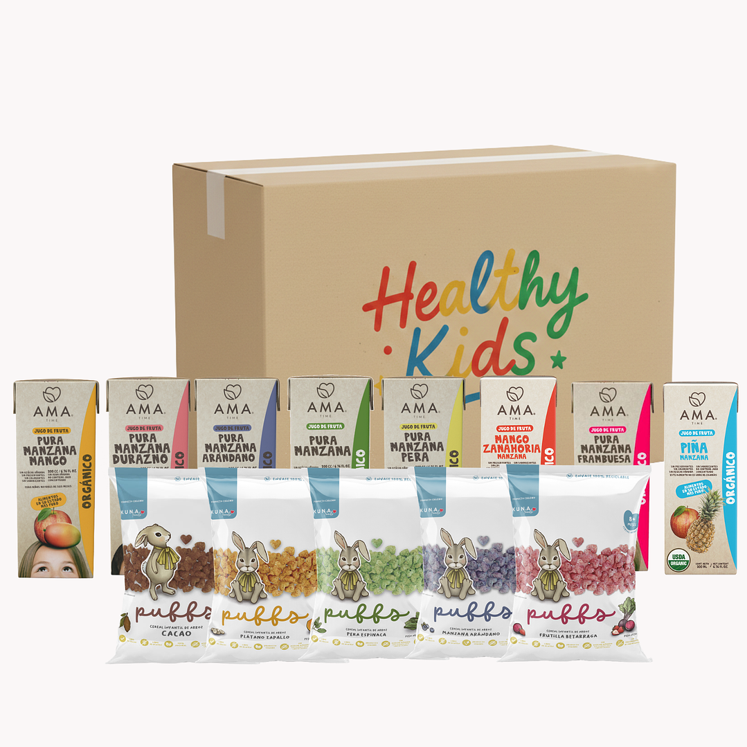 Pack Mix Colación: 10 Jugos AMA Time + 10 Puffs Kuna Foods (20 unidades) 1