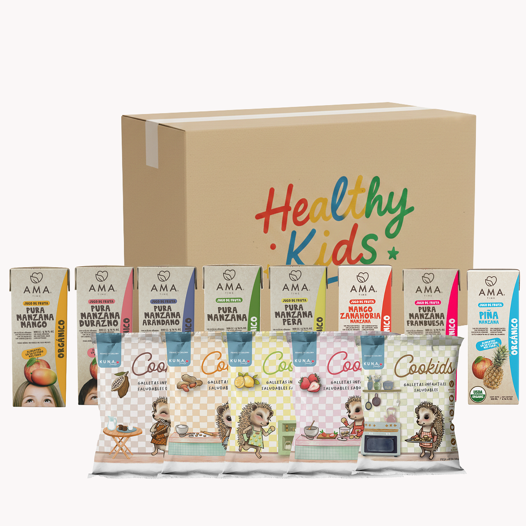 Pack Mix Colación: 10 Jugos AMA Time + 10 Galletas Cookids Kuna Foods (20 Unidades) 1