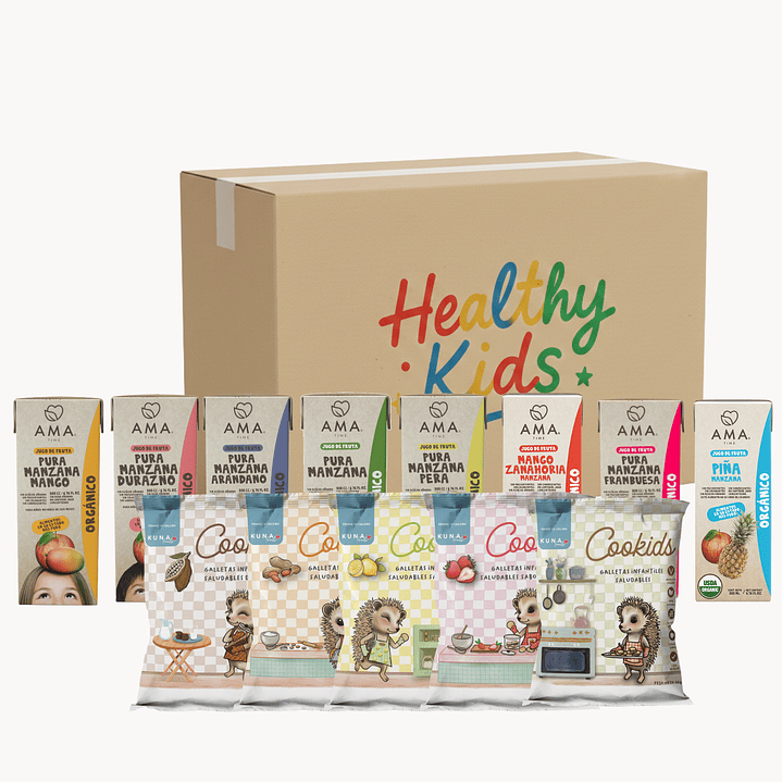 Pack Mix Colación: 10 Jugos AMA Time + 10 Galletas Cookids Kuna Foods (20 Unidades) 1