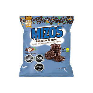 Mizos - Galleta de Arroz - Sabor Chocolate Avellana Individual 25 g