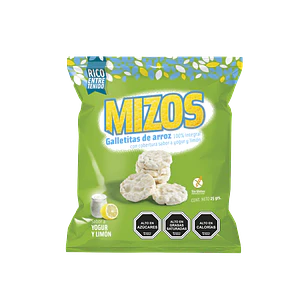 Mizos - Galleta de Arroz - Sabor Yogurt Limón Individual 25 g