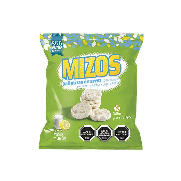 Mizos - Galleta de Arroz - Sabor Yogurt Limón Individual 25 g 1