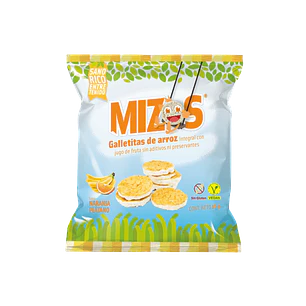 Mizos - Galleta de Arroz - Sabor Naranja Platano 16 g