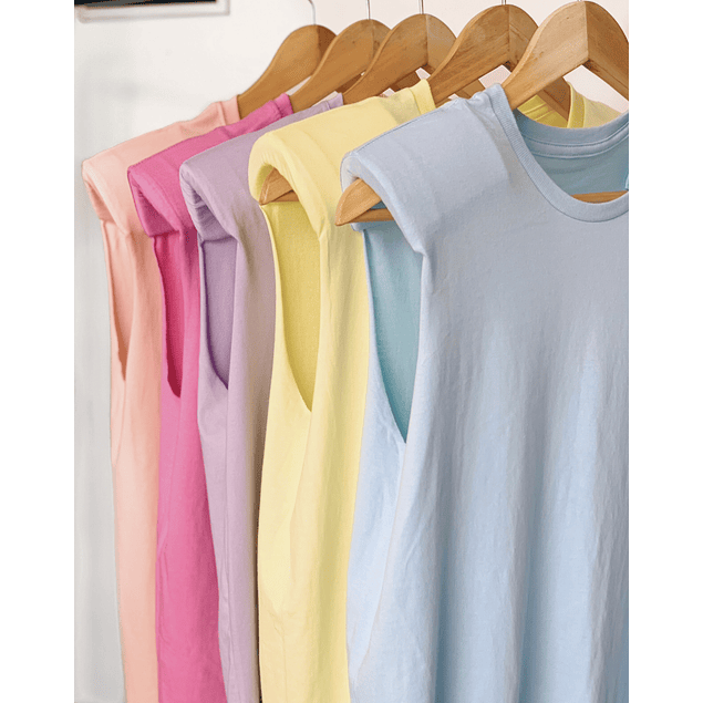 PASTEL PADDED SHOULDER MUSCLE T