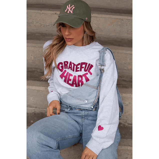 GRATEFUL HEART SWEATSHIRT (Glitter Print)