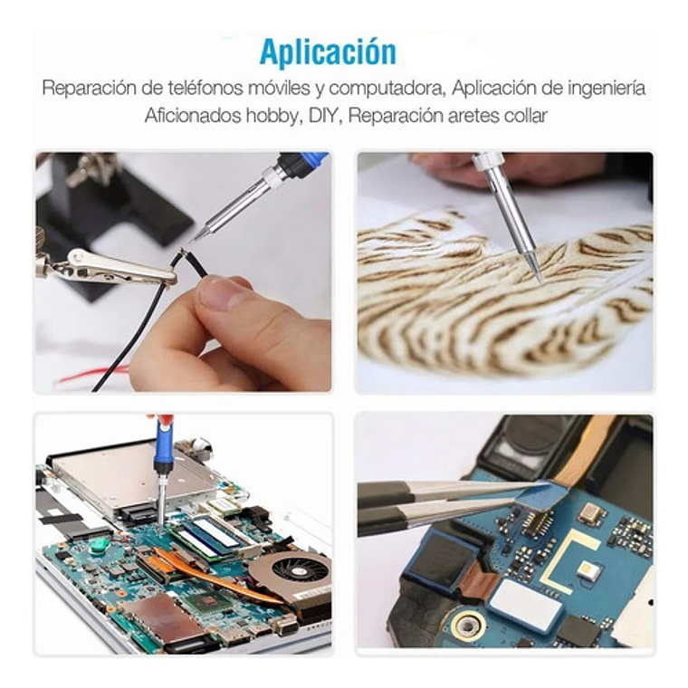 Kit Cautin Para Soldar Eléctrico Punta Tipo Lápiz Estaño 7