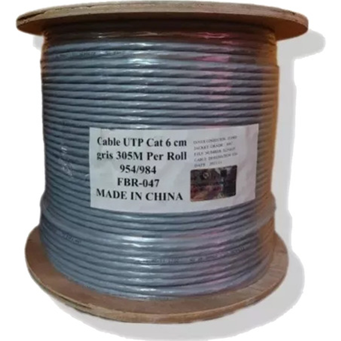 Cable Utp Cat 6 23awg Unifilar 100% Cobre Gris 305 Mts / Fac 1