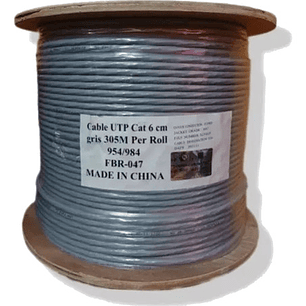 Cable Utp Cat 6 23awg Unifilar 100% Cobre Gris 305 Mts / Fac