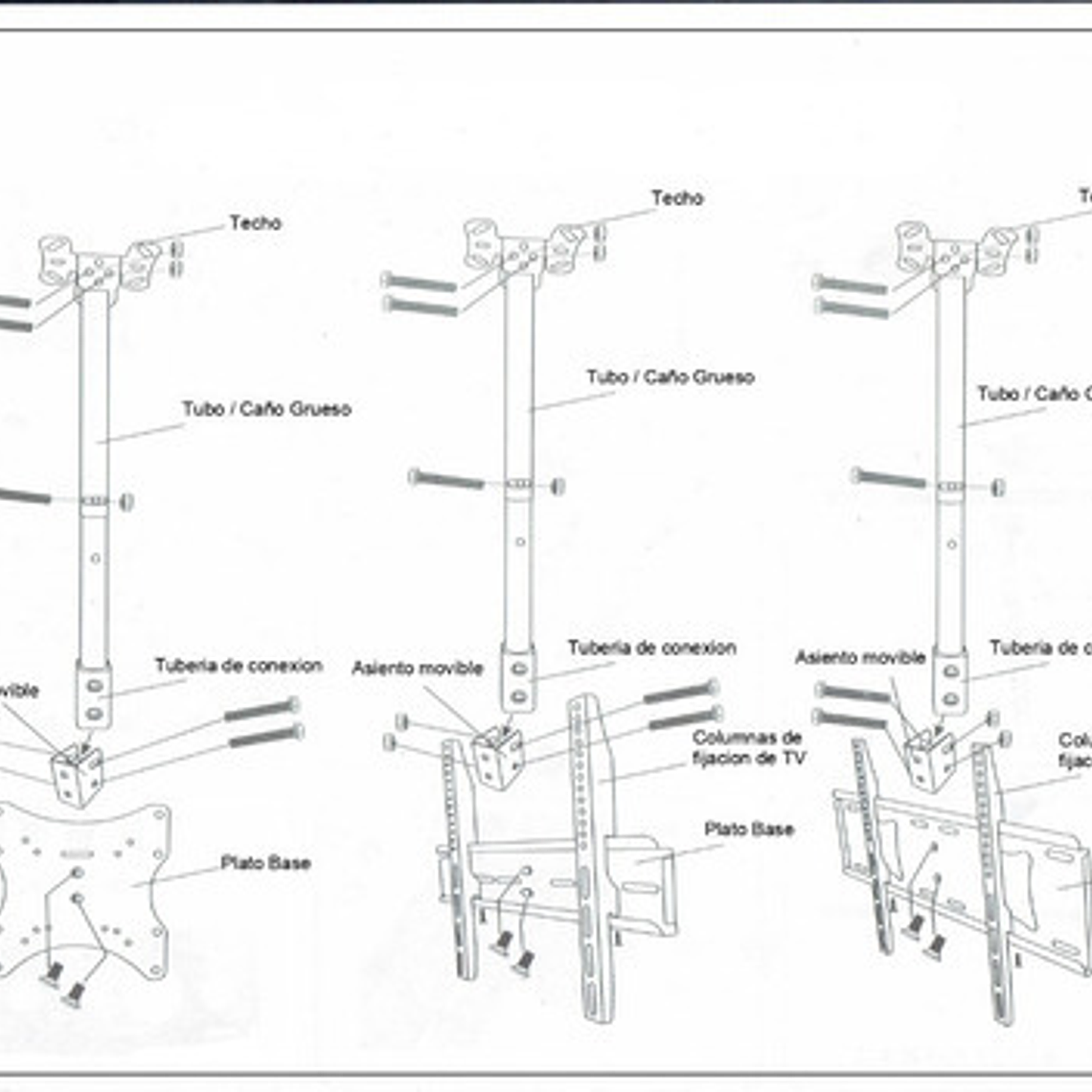 Soporte Tv Led Para Techo 14 A 32 Pulgadas Color Negro 2