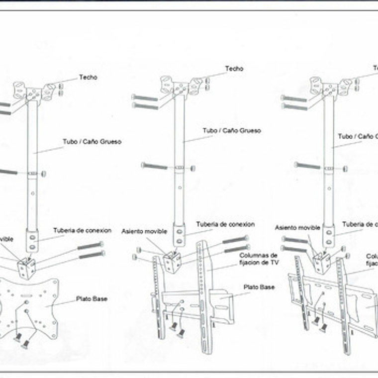 Soporte Tv Led Para Techo 14 A 32 Pulgadas Color Negro 2