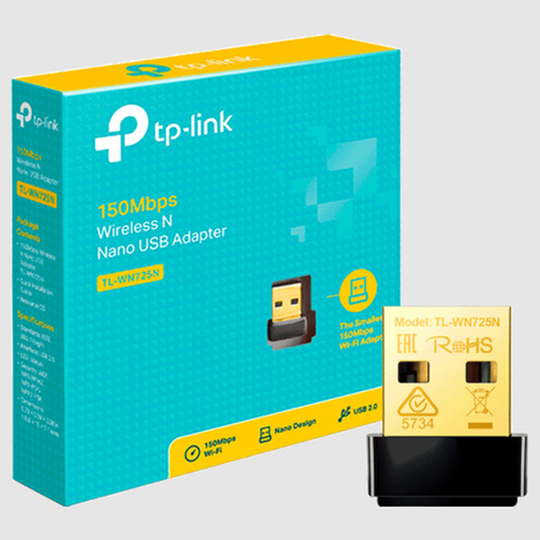 Adaptador De Red Tplink Nano Usb N 2.4 Ghz, 150mbps 1