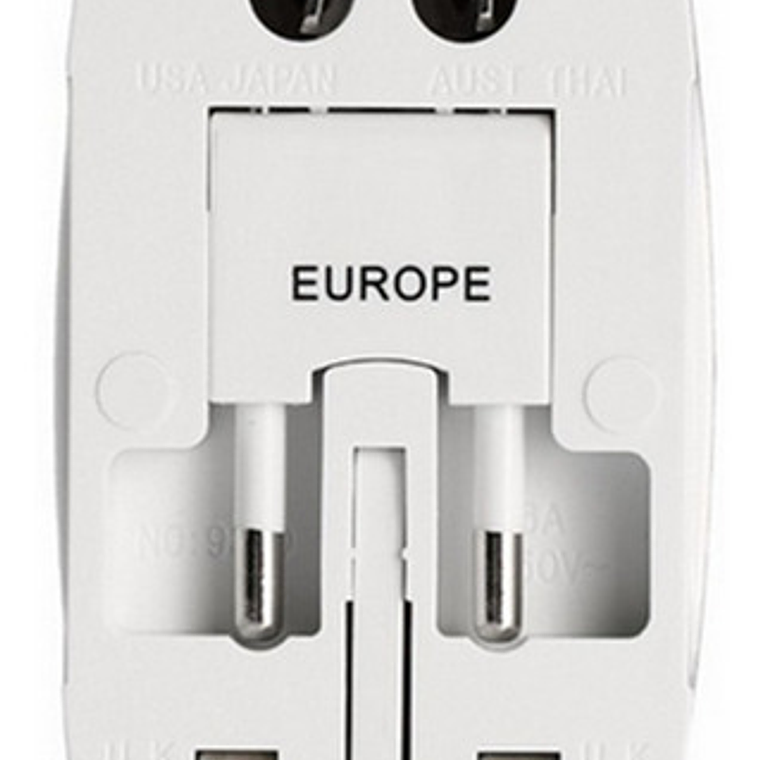 Adaptador Enchufe Universal Ac Viajero + Cargador 2 Usb 4