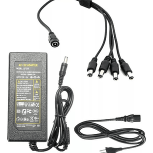 Cargador Fuente Poder Camaras Seguridad 12v 5a Cable 4 Bocas