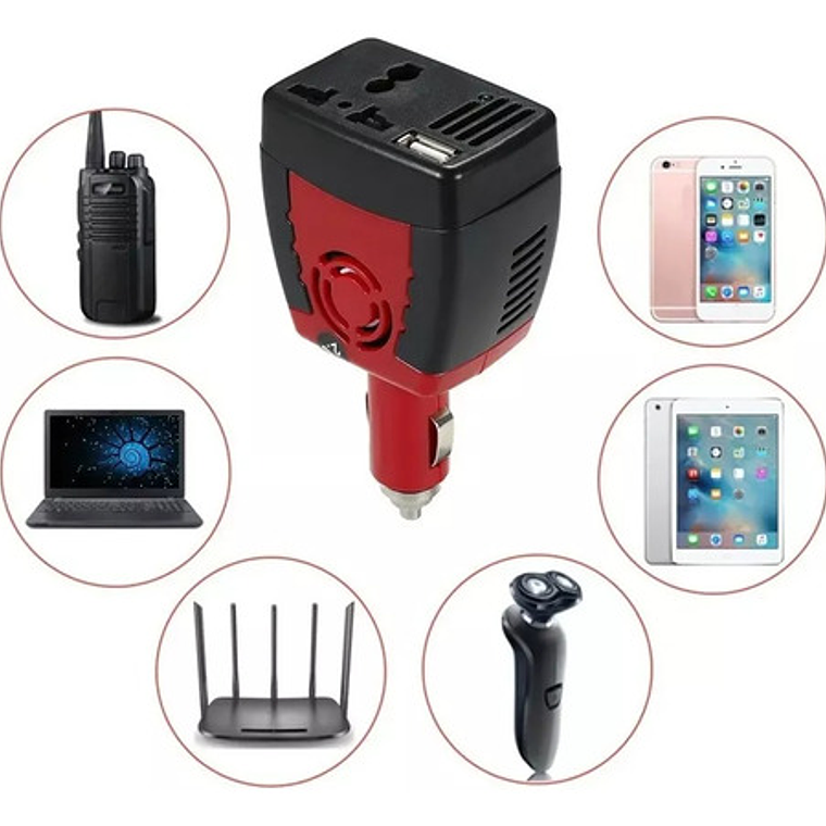 Inversor Voltaje 150w 12v 220v Encendedor Usb 4