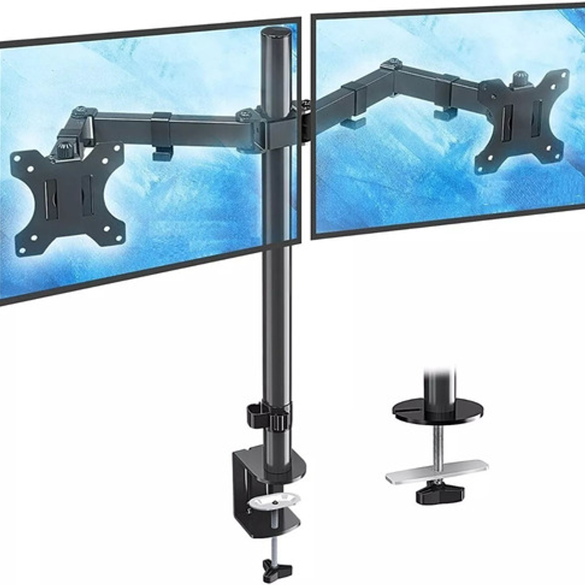 Soporte Para 1 O 2 Monitores  (10  - 27 )  Soporte Doble, 2 Brazos Escritorio Monitor 1