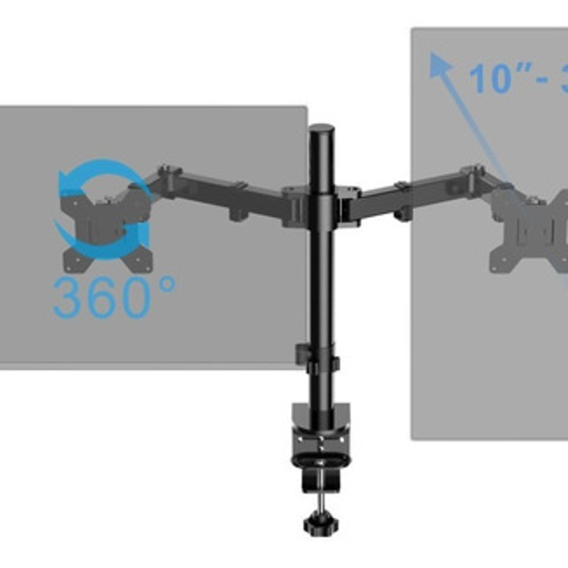 Soporte Para 1 O 2 Monitores  (10  - 27 )  Soporte Doble, 2 Brazos Escritorio Monitor 6