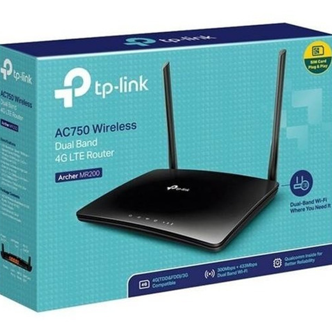 Router 4g Lte Chip Sim Wifi Lan Dual Band Ac750 Tplink Mr200 11