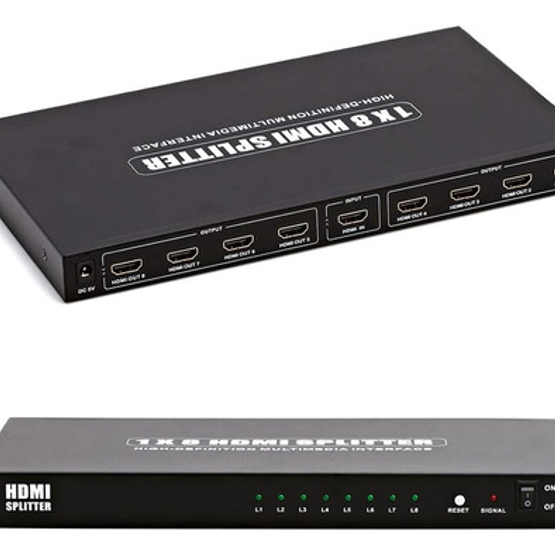 Splitter Hdmi 1x8 Activo 1.4 Full Hd 1080p 3d Metálico  1