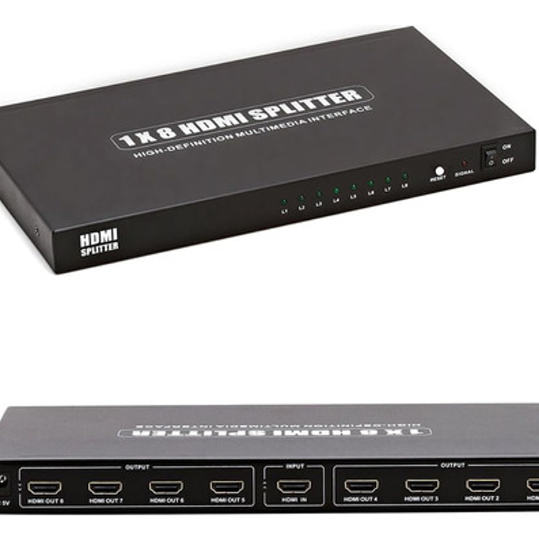 Splitter Hdmi 1x8 Activo 1.4 Full Hd 1080p 3d Metálico  2