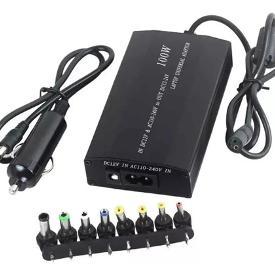 Cargador Universal Notebook 100w Con Adaptador Para Auto 1