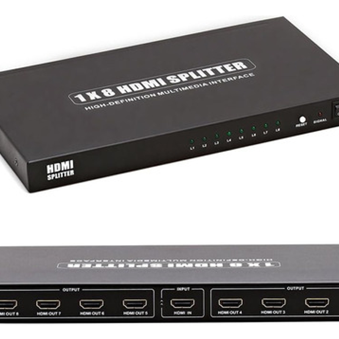 Splitter Hdtv 1x8 Activo 1.4 Fullhd 1080p Metálico 8 Salidas 1