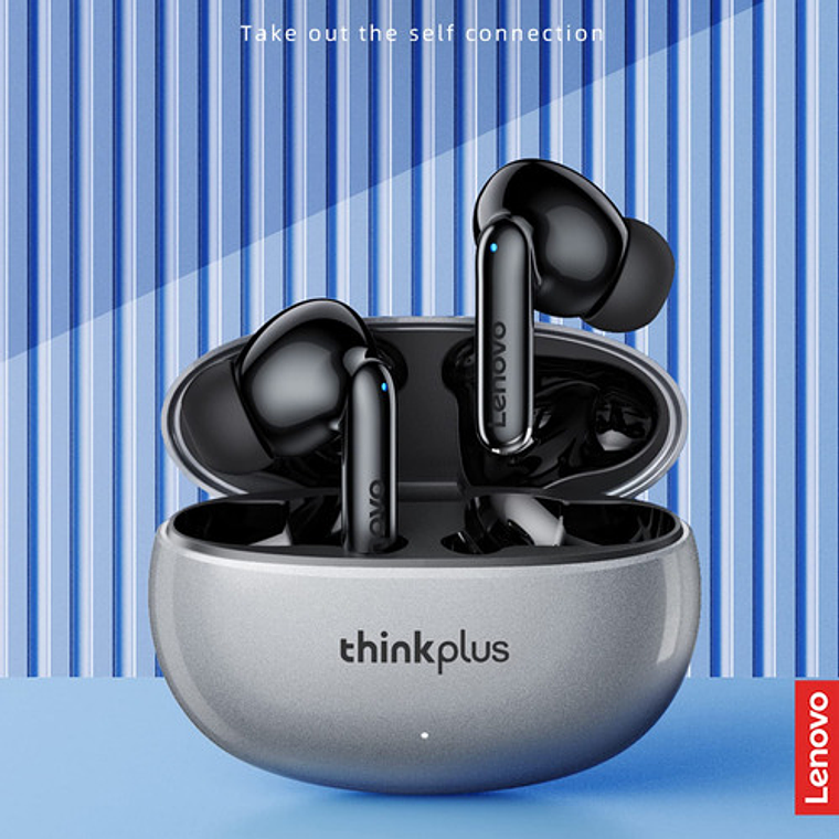 Audífonos In-ear Gamer Inalámbricos Lenovo Thinkplus Live Pods Xt88 Xt88 Negro Con Luz  Azul 4