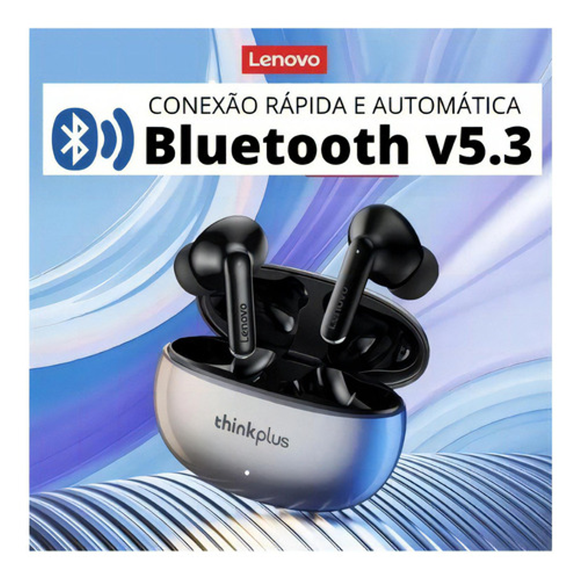Audífonos In-ear Gamer Inalámbricos Lenovo Thinkplus Live Pods Xt88 Xt88 Negro Con Luz  Azul 6