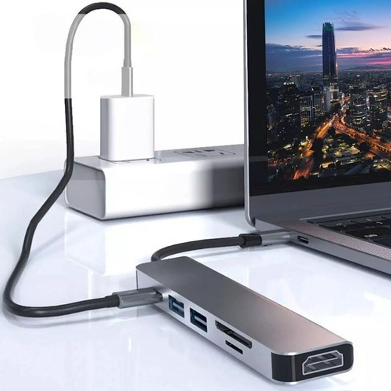 Adaptador Hub Type C 7 En 1 Usb 3.0 Hdmi 4k Multipuerto Usb 2