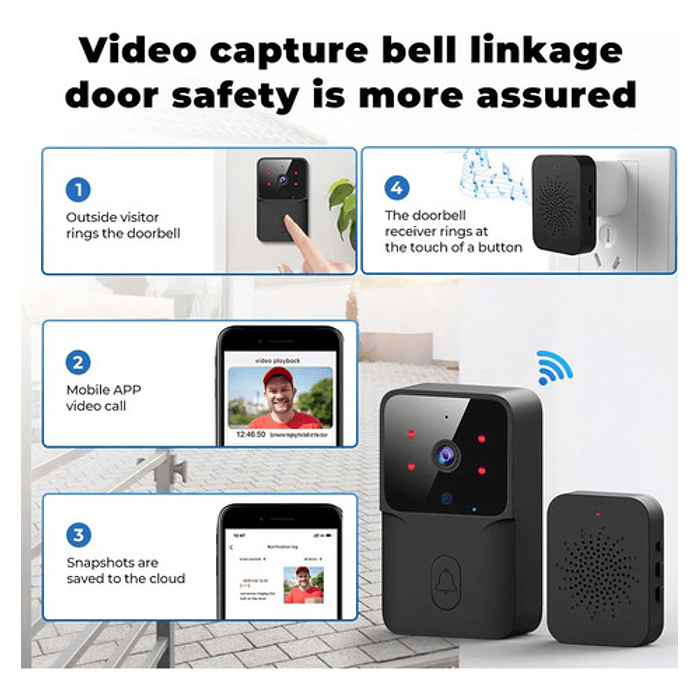 Video Portero Timbre Citofono Vision Nocturna Camara 5