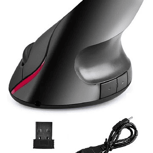 Mouse Inalámbrico Vertical Ergonómico Recargable Carpiano Color Negro