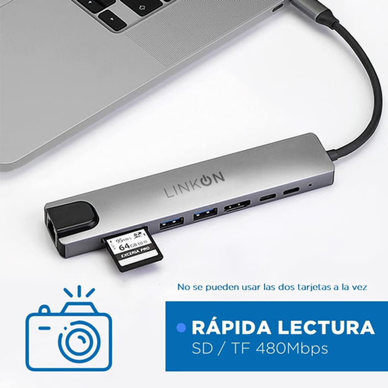Hub Adaptador Usb Tipo C 8 En 1 Linkon Para Mac Macbook Windows 5