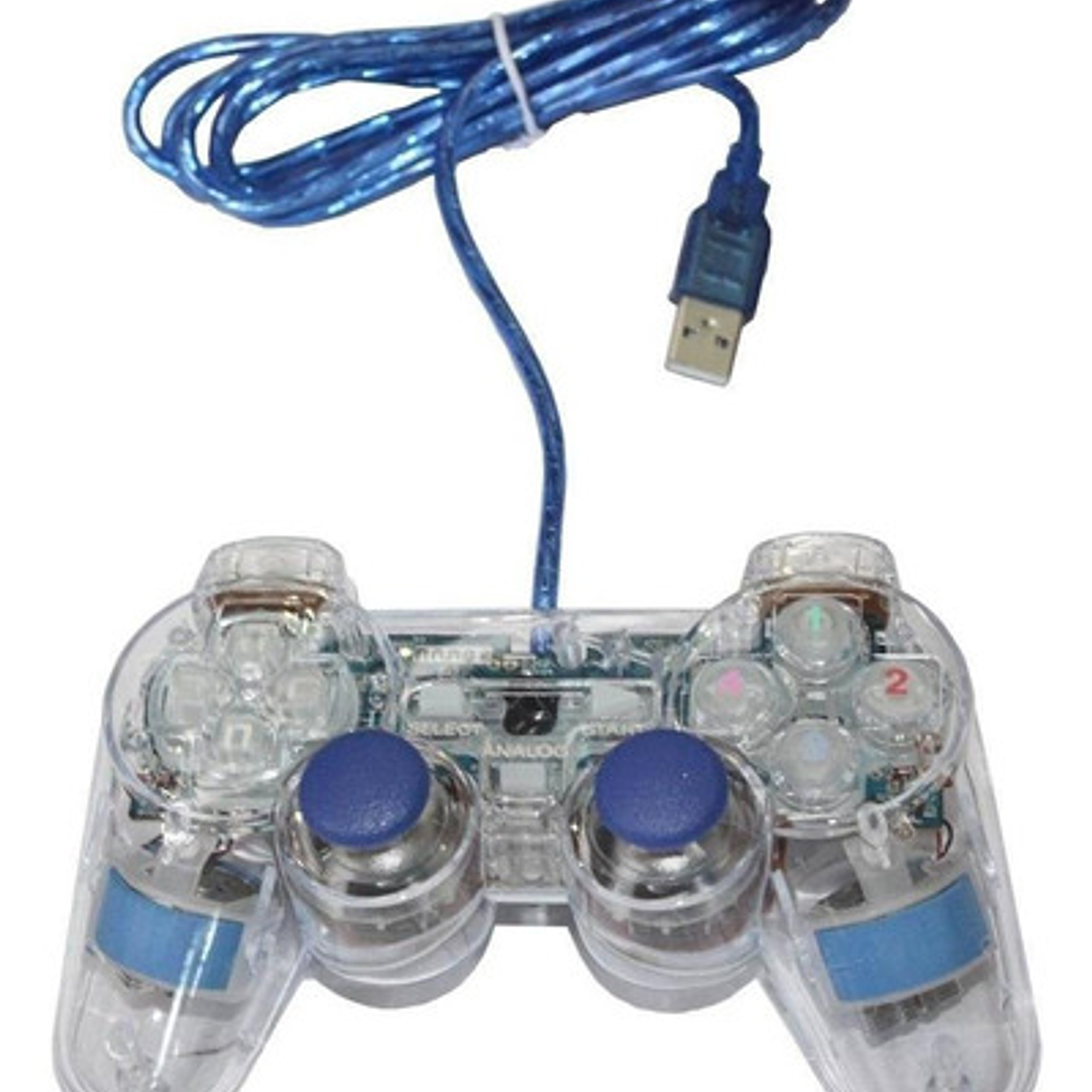 Joystick Control Mando Usb Transparente 12 Boton Pc Consolas 1