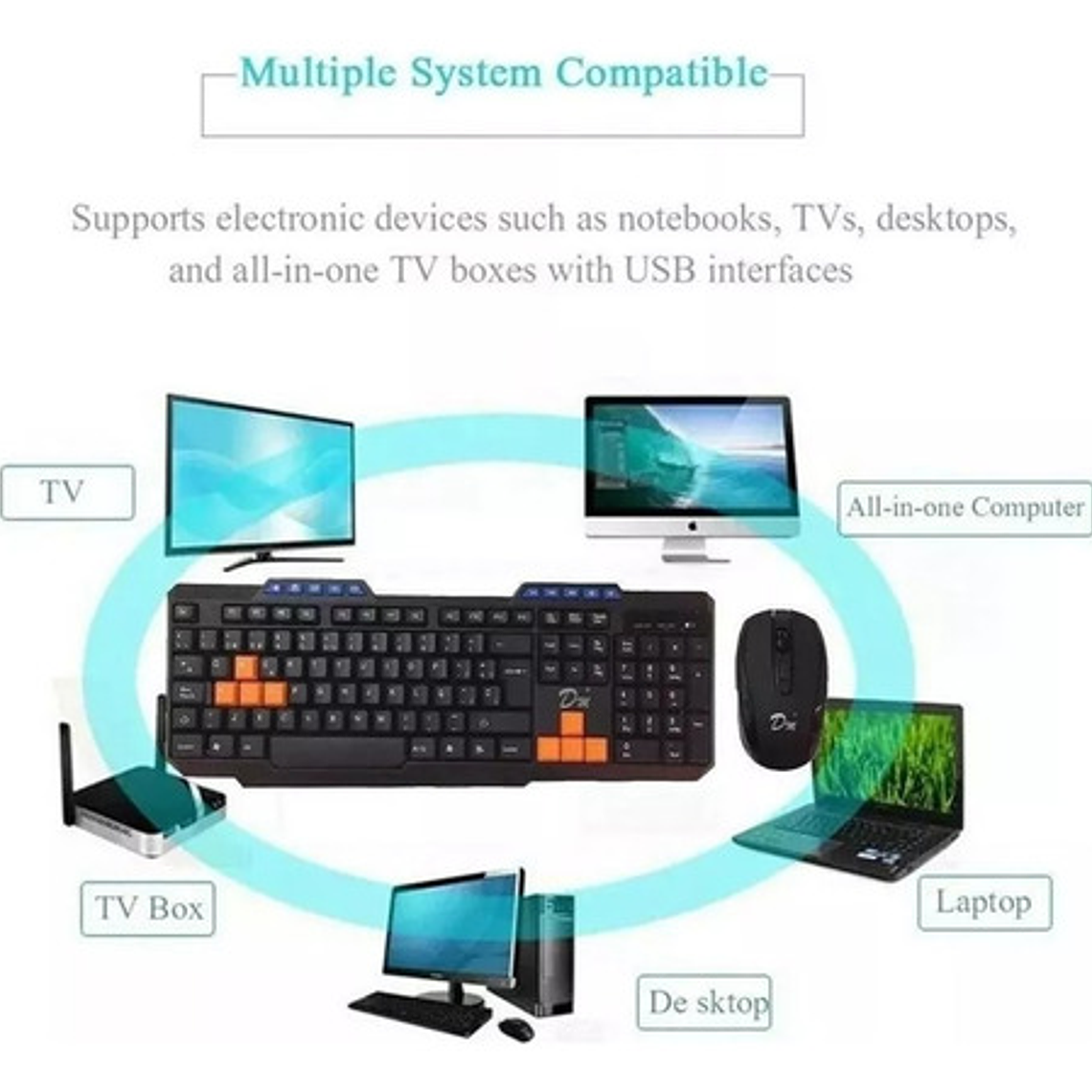 Kit Teclado Mouse Inalambrico Gamer Nuevos 6