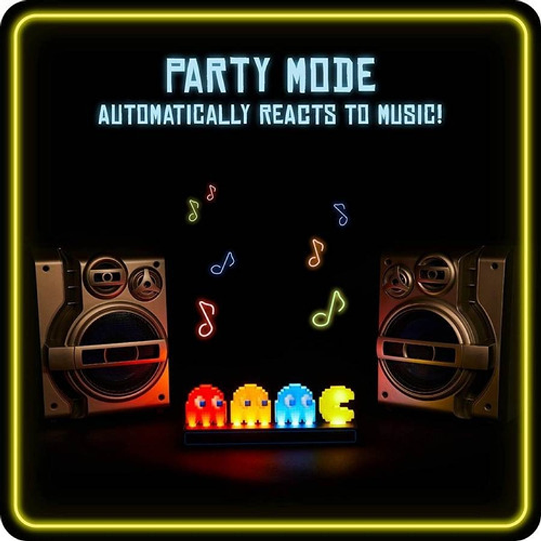 Pacman Lampara Luz Nocturna Control Sonido Usb 3