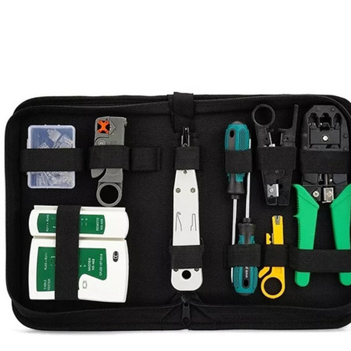 Kit Herramienta Redes Crimpeadora Rj45 Rj11 Pelacable + 9v 1
