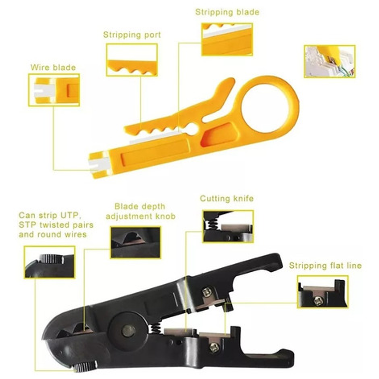 Kit Herramienta Redes Crimpeadora Rj45 Rj11 Pelacable + 9v 3