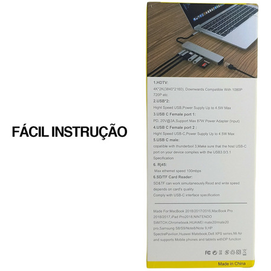 Adaptador Hub Para Macbook Air M1 M2 8 En 1 Usb-c Hdmi 4k 3