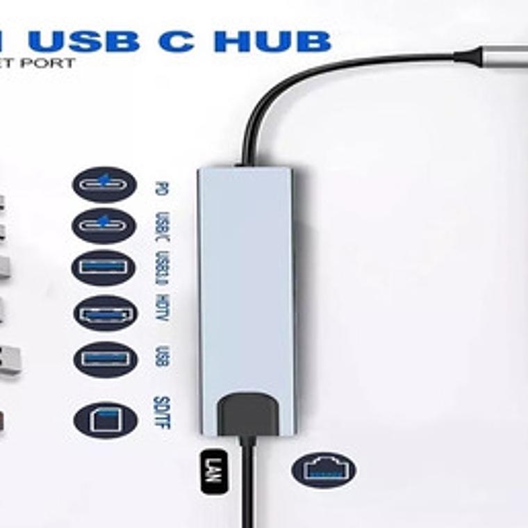 Adaptador Hub Para Macbook Air M1 M2 8 En 1 Usb-c Hdmi 4k 12