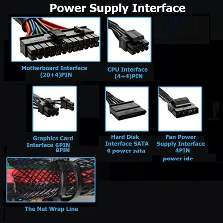 Fuente De Poder 750w Para Computador Gabinete 6/8 Pin Video 4