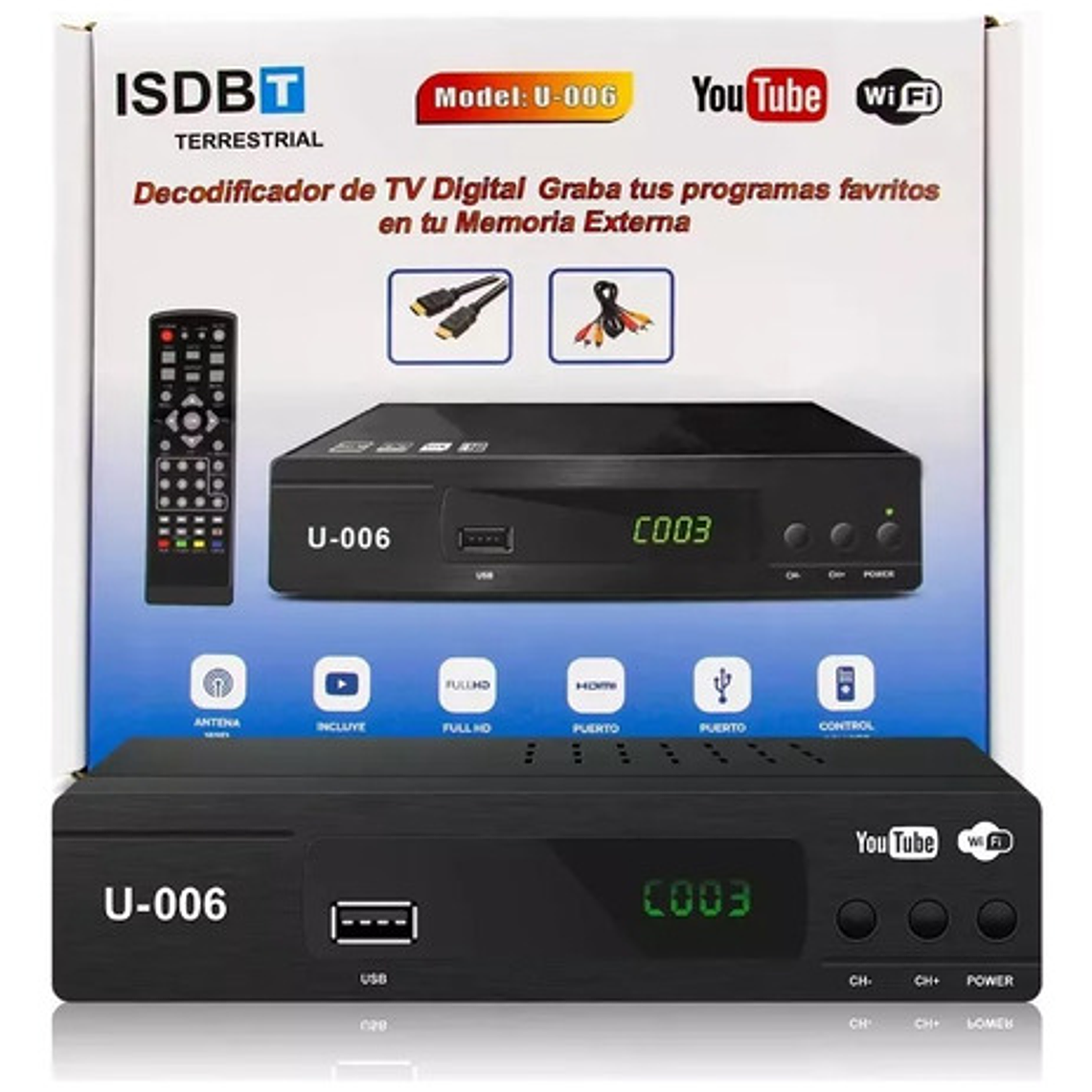 Sintonizador De Tv Digital Full Hd 1080p Isdbt Modelo U-006 1