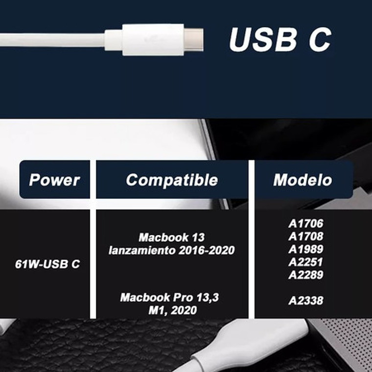 Cargador Para Macbook Pro Tipo Usb-c 61w 1708 2